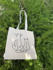 Vászon táska - kutya és macska